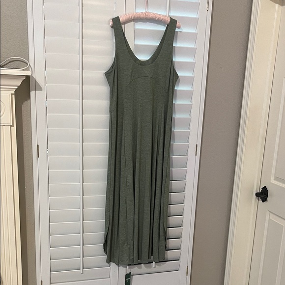NWT HALARA Green Pull On Flowy Sleeveless Scoop Neck Maxi Tank Dress Size 1X - Picture 6 of 14